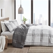 Intelligent Design Pike Fabric Plaid Reversible Comforter Set in White/Gray