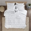 Intelligent Design Raina Fabric Metallic Printed Comforter Set in White/Silver