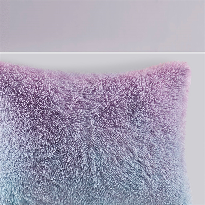 Mi Zone Primrose Ombre Shaggy Faux Fur Comforter Set - Purple Multi