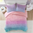Mi Zone Primrose Ombre Shaggy Faux Fur Comforter Set - Purple Multi