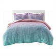 Mi Zone Primrose Ombre Shaggy Faux Fur Comforter Set in Purple Multi
