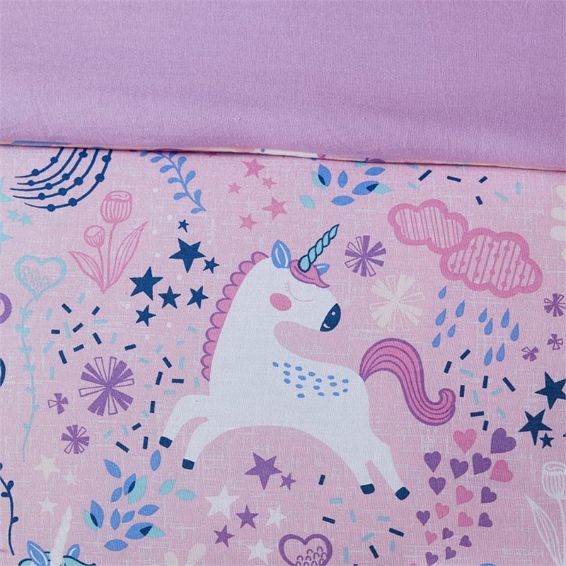 Urban Habitat Lola Unicorn Contemporary Cotton Comforter Set in Pink