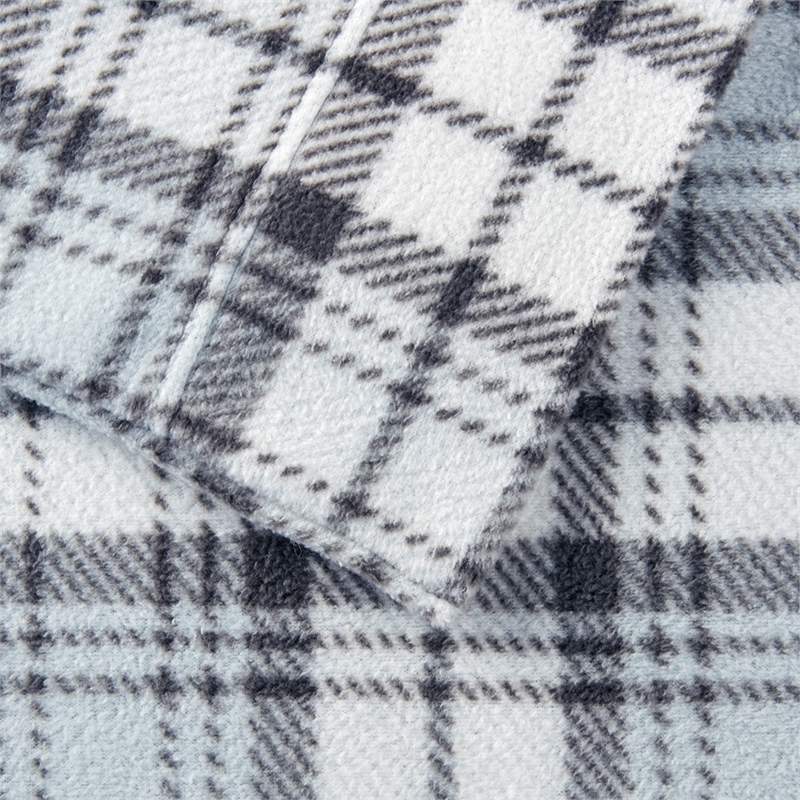 True North by Sleep Philosophy Micro Fleece Fabric Sheet Set in Gray Plaid