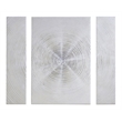 Olliix Silver Sand 3-Piece Hand Embellished Wood Canvas Wall Art Set in Silver