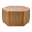 Olliix Honey Fluted Hexagon Modern Solid Wood Coffee Table in Natural