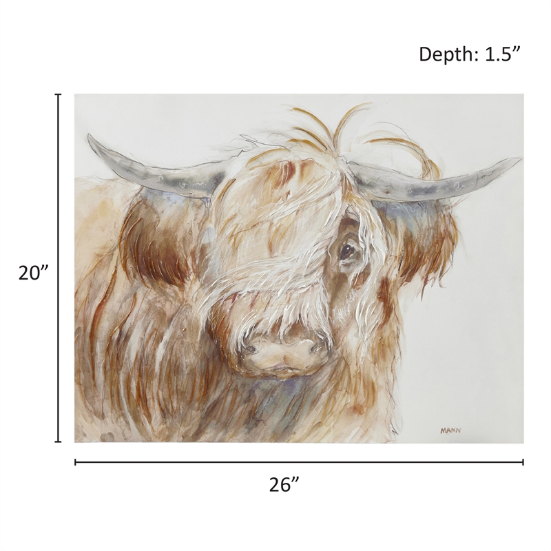 Olliix Windswept Hand Embellished Farmhouse Wood/Canvas Wall Art in Brown