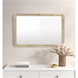 Olliix Nova Rectangle Rattan and Wood Accent Wall Mirror in Natural