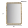 Olliix Nova Rectangle Rattan and Wood Accent Wall Mirror in Natural