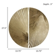 Olliix Radiant 2-Piece Half-Moon Shape Metal Wall Decor Set in Gold