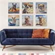 Olliix Beach Dogs Chihuahua Wood & Canvas Fabric Wall Art in Multi-Color