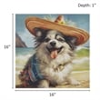 Olliix Beach Dogs Chihuahua Wood & Canvas Fabric Wall Art in Multi-Color