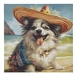 Olliix Beach Dogs Chihuahua Wood & Canvas Fabric Wall Art in Multi-Color
