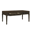Olliix Kenna Fluted Solid Wood Coffee Table with 2 Drawers in Coffee