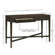 Olliix Kenna Fluted 2-Drawer Storage Solid Wood Console Table in Coffee