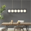 Olliix Helena 6-Light Iron Metal/Frosted Glass Chandelier in Black/Antique Brass