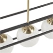 Olliix Helena 6-Light Iron Metal/Frosted Glass Chandelier in Black/Antique Brass