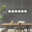 Olliix Helena 6-Light Iron Metal/Frosted Glass Chandelier in Black/Antique Brass