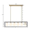 Olliix Helena 6-Light Iron Metal/Frosted Glass Chandelier in Black/Antique Brass