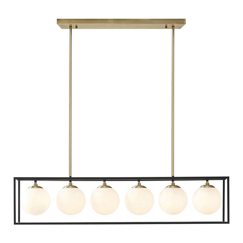 Olliix Helena 6-Light Iron Metal/Frosted Glass Chandelier in Black/Antique Brass