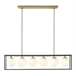 Olliix Helena 6-Light Iron Metal/Frosted Glass Chandelier in Black/Antique Brass