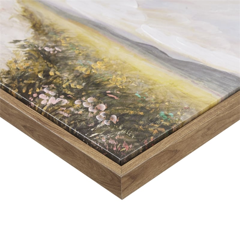 Olliix Peaceful River Hand Embellished Wood Wall Art in Multi-Color
