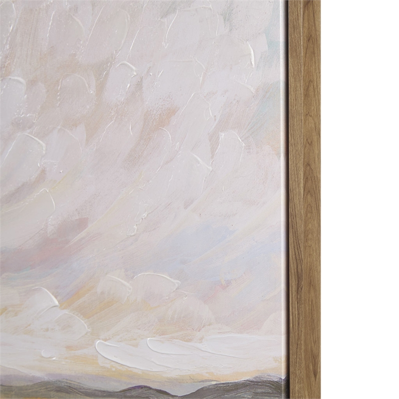 Olliix Peaceful River Hand Embellished Wood Wall Art in Multi-Color