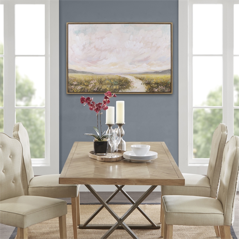 Olliix Peaceful River Hand Embellished Wood Wall Art in Multi-Color