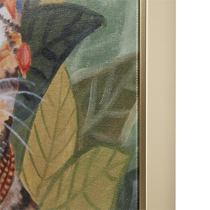 Olliix Pet Portrait Bohemian Cat In Forest Wood Wall Art in Multi-Color