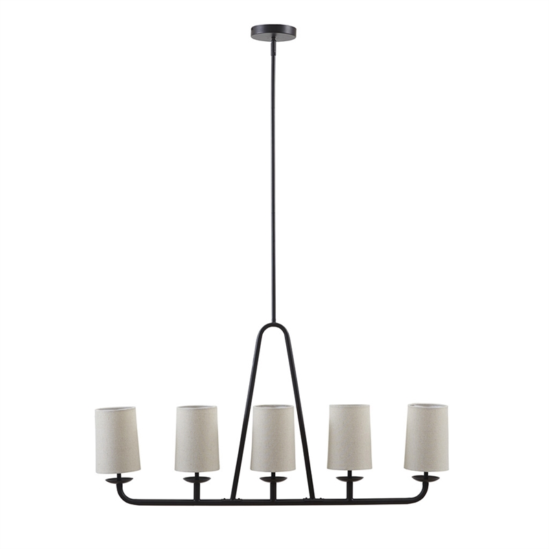 Olliix Serenitie 5-Light Linear Farmhouse Iron Metal Chandelier in Bronze