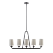 Olliix Serenitie 5-Light Linear Farmhouse Iron Metal Chandelier in Bronze