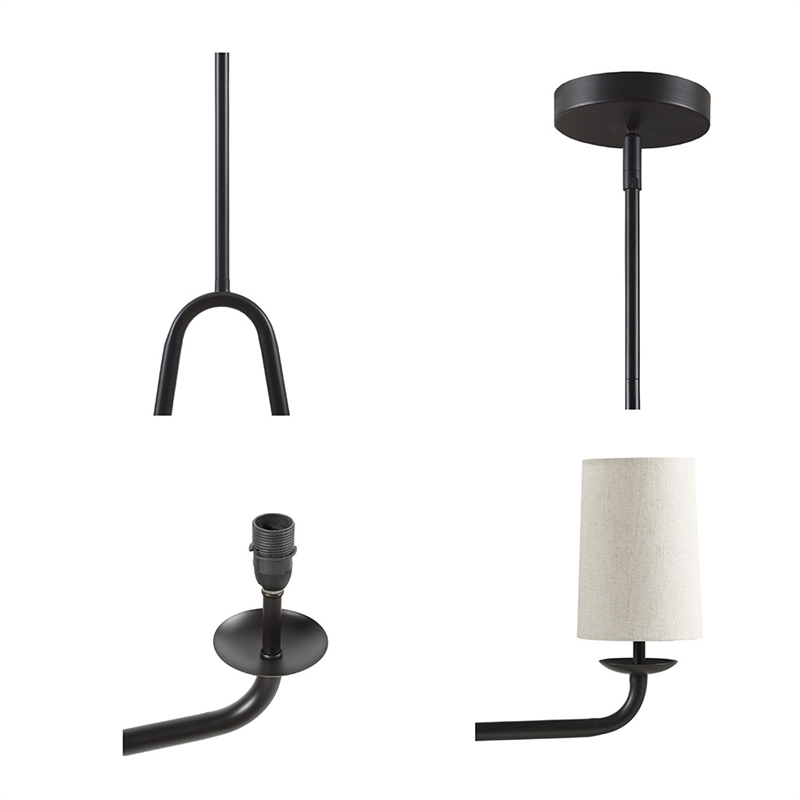 Olliix Serenitie 5-Light Linear Farmhouse Iron Metal Chandelier in Bronze
