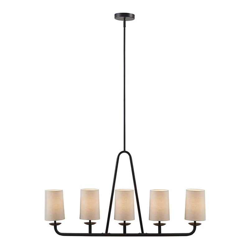 Olliix Serenitie 5-Light Linear Farmhouse Iron Metal Chandelier in Bronze