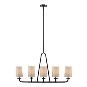 Olliix Serenitie 5-Light Linear Farmhouse Iron Metal Chandelier in Bronze