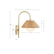 Olliix Laguna Rattan Weave and Iron Metal Wall Sconce in Gold/Natural