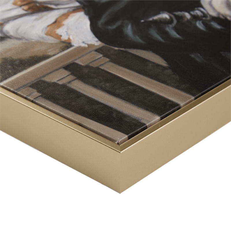 Olliix Pet Portrait Captain's Guard Pug Framed Wood Wall Art in Multi-Color