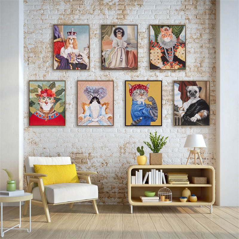 Olliix Pet Portrait Captain's Guard Pug Framed Wood Wall Art in Multi-Color
