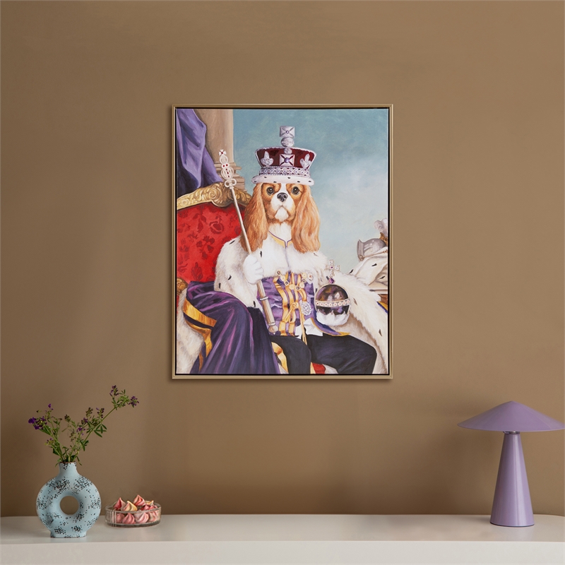 Olliix Pet Portrait King Charles Spaniel III Wood Wall Art in Multi-Color