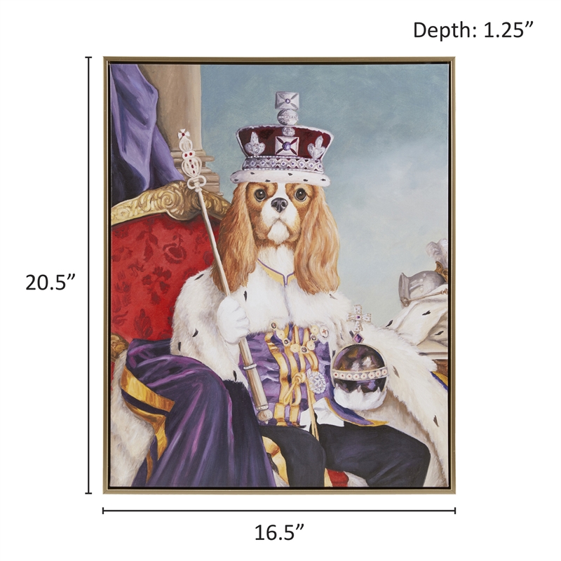 Olliix Pet Portrait King Charles Spaniel III Wood Wall Art in Multi-Color