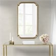 Olliix Adelaide Rectangular Scalloped MDF Wood Accent Wall Mirror in Gold