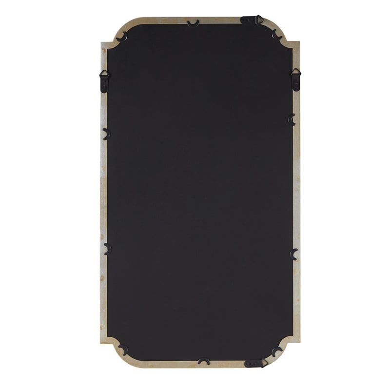 Olliix Adelaide Rectangular Scalloped MDF Wood Accent Wall Mirror in Gold