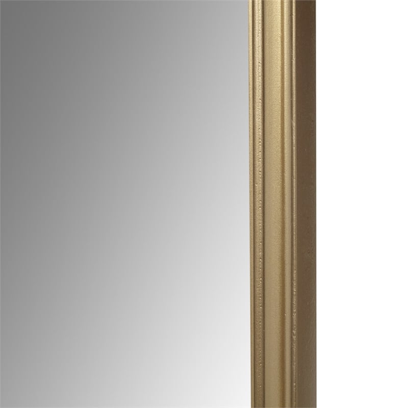 Olliix Adelaide Rectangular Scalloped MDF Wood Accent Wall Mirror in Gold