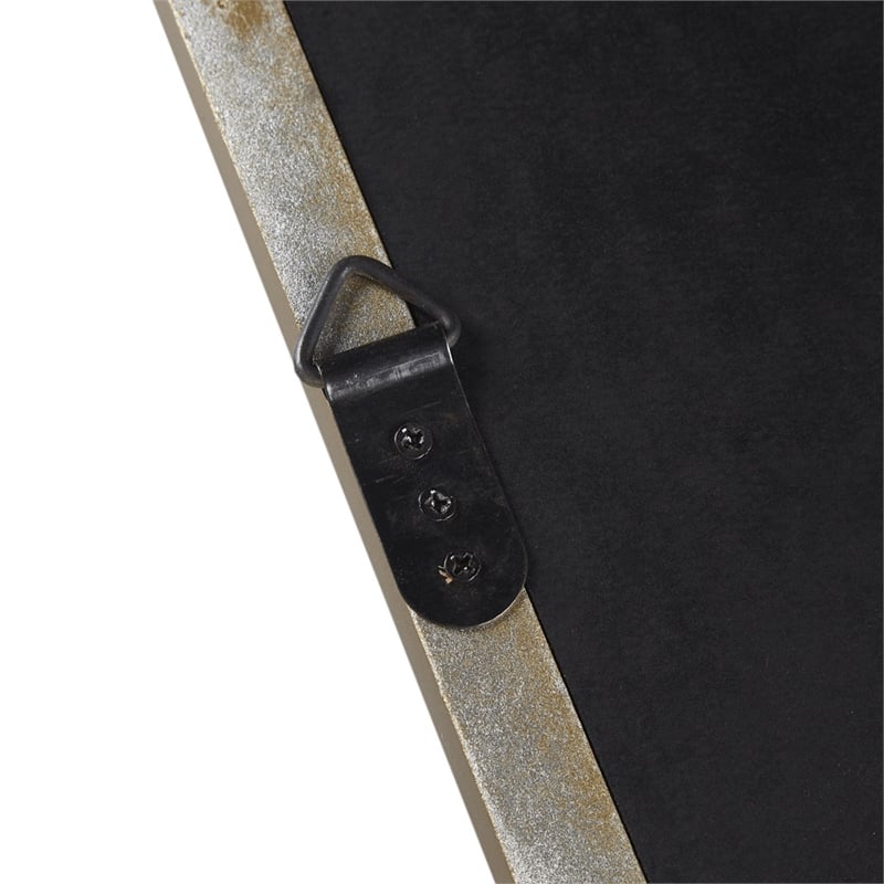 Olliix Adelaide Rectangular Scalloped MDF Wood Accent Wall Mirror in Gold
