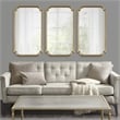 Olliix Adelaide Rectangular Scalloped MDF Wood Accent Wall Mirror in Gold