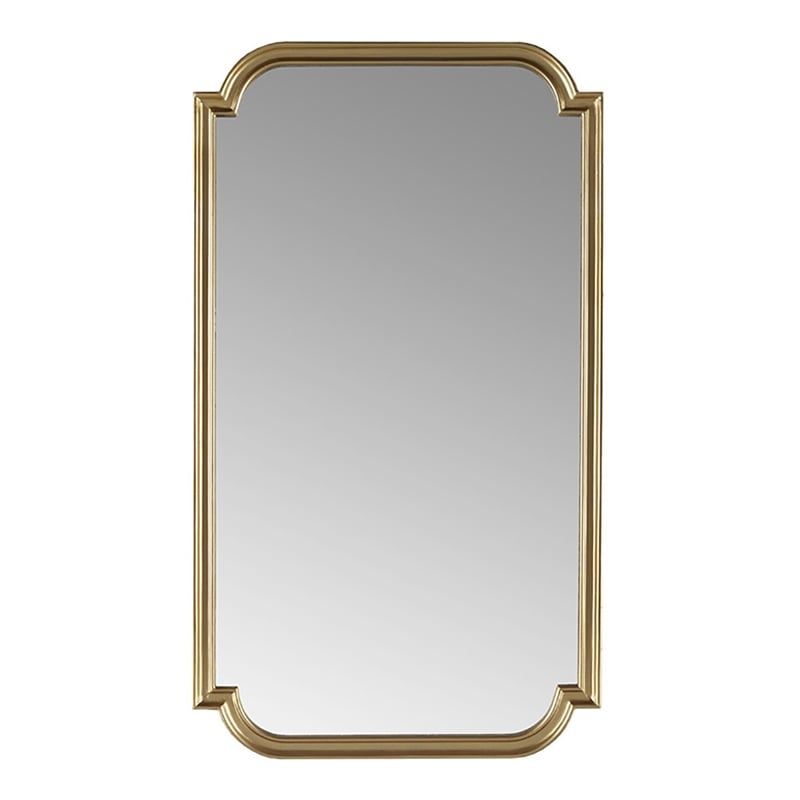 Olliix Adelaide Rectangular Scalloped MDF Wood Accent Wall Mirror in Gold