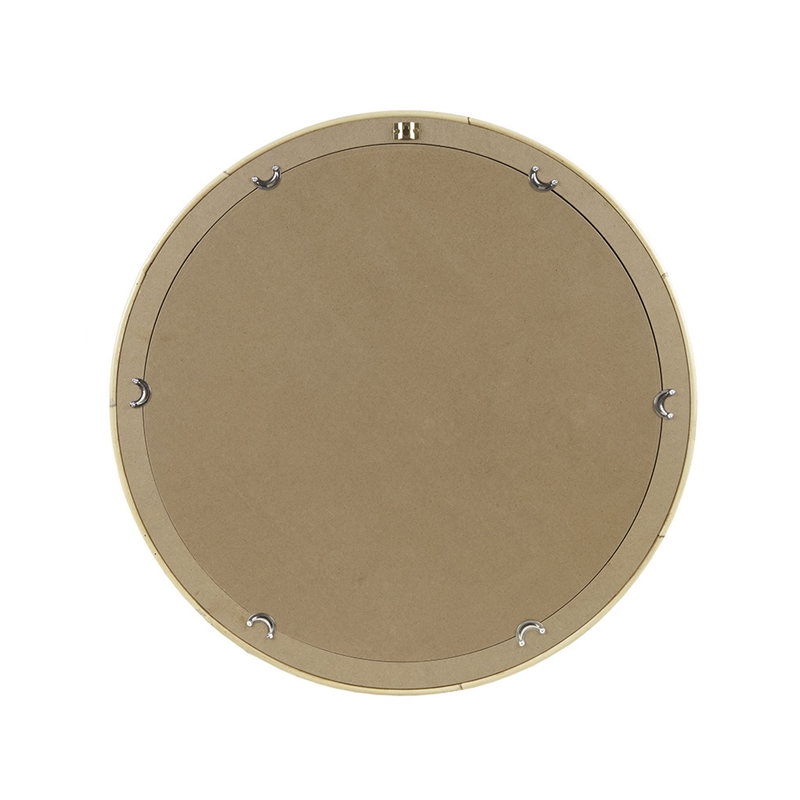 Olliix Luna Round Coastal Rattann & Wood Accent Wall Mirror in Natural