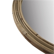 Olliix Luna Round Coastal Rattann & Wood Accent Wall Mirror in Natural