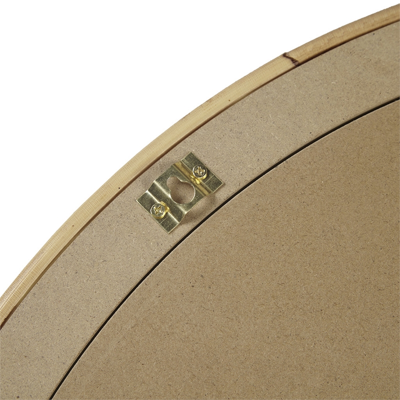 Olliix Luna Round Coastal Rattann & Wood Accent Wall Mirror in Natural