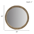 Olliix Luna Round Coastal Rattann & Wood Accent Wall Mirror in Natural