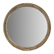 Olliix Luna Round Coastal Rattann & Wood Accent Wall Mirror in Natural