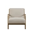 Olliix Novak Mid-Century Solid Wood and Polyester Fabric Lounge Chair in Elm